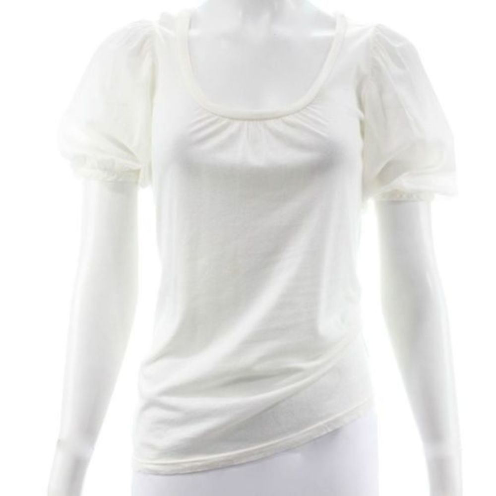 SPLENDID WHITE COTTON BLEND TEE SHIRT SIZE XSMALL